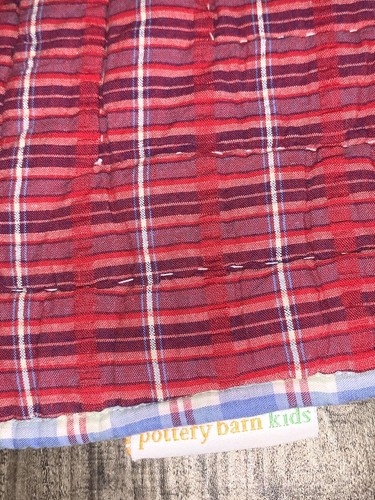 Pottery Barn Kids Patchwork Plaid Multicolor Twin Reversible Quilt & 1 Sham - Picture 8 of 12