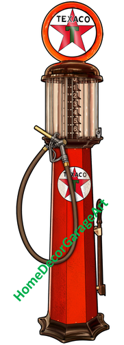 Texaco Gas Pump, Cutout Shape 22 Gauge Flat Metal Sign, Garage Art HDGA ...