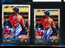 Lot (2) L.J. Hoes 2015 Topps #365 (1) Mini Astros Signed Autograph (CJ89 SWSW6