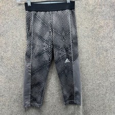 Adidas Techfit Pants Women XS Black Gray Legging Compression Patterned Climalite