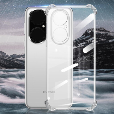 HUAWEI P50 Proホワイト 本体とカバー For Huawei P50 Pro 5G Shockproof Transparent Armor Rugged Silicone