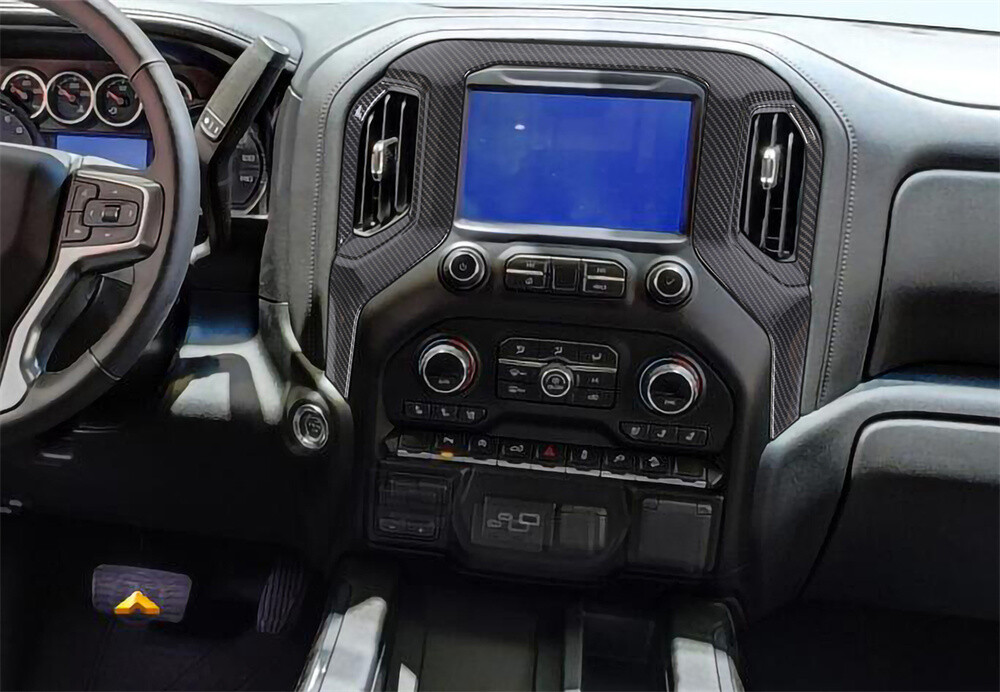 Kit Decori Console Centrale In Fibra Di Carbonio Per Silverado 1500 & Sierra HD (2019-2023)