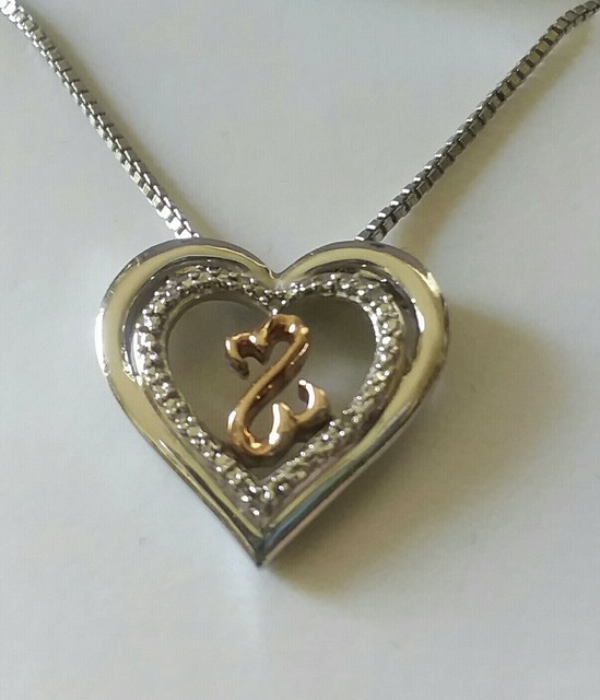 Jane Seymour Open Hearts Diamond Necklace Sterling Silver / 10K Rose