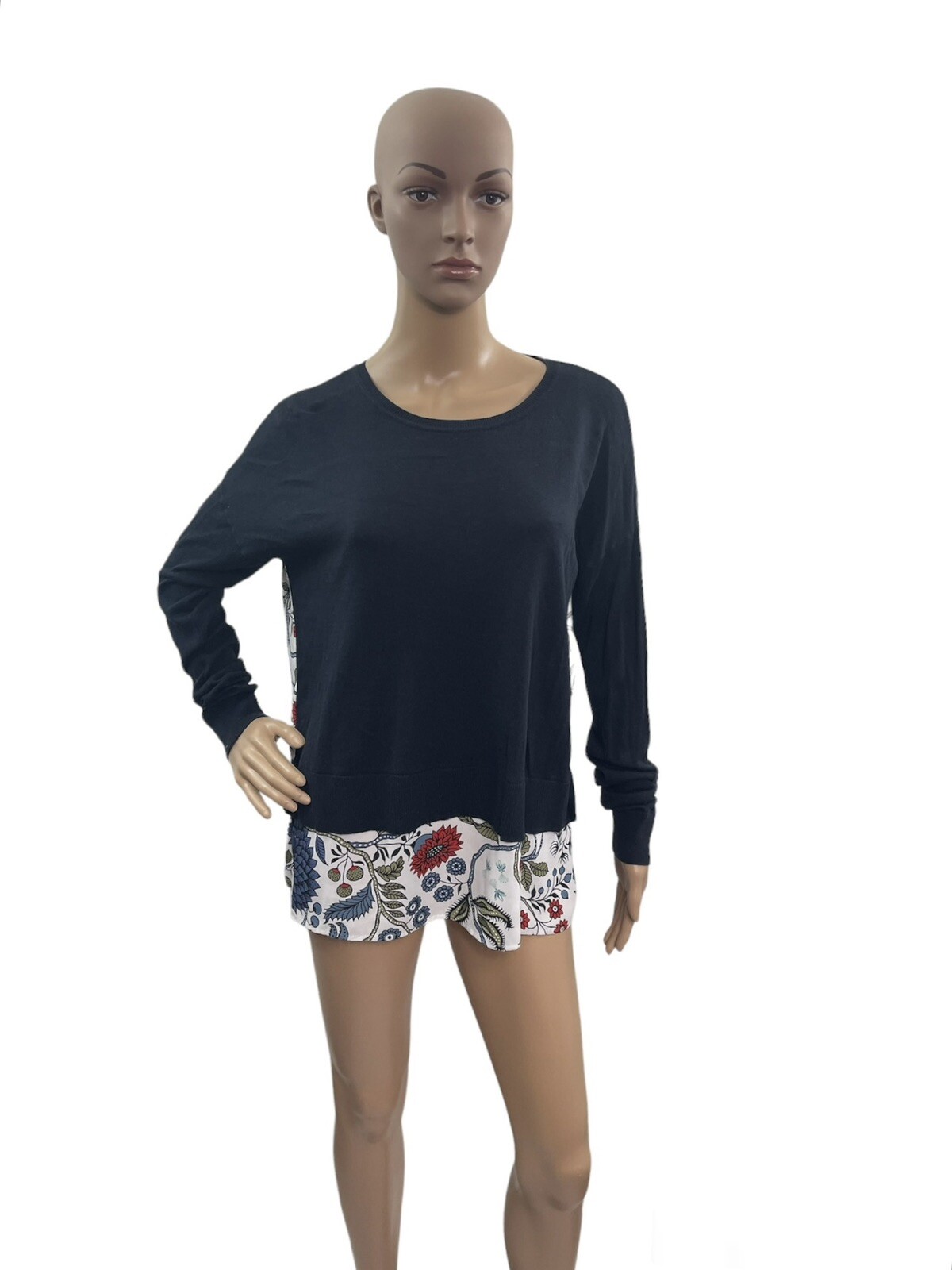 Ann Taylor Loft Women’s Size M Long Sleeve Woven Knit Floral Blouse