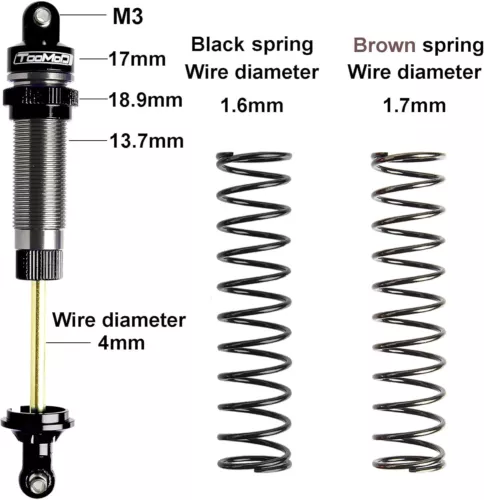 100/115mm Oil Shock Absorber for Slash 2WD/4x4 VXL,Ford 1/8 TYPHON Upgrade Parts - Picture 3 of 6