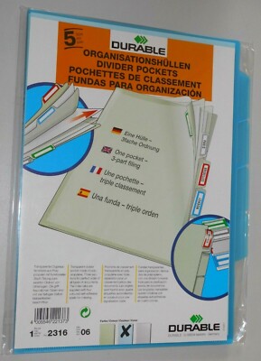 DURABLE 2316 ORGANISATIONSHÜLLEN 5ER PACK NEU & OVP