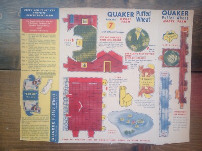Vintage Quacker Puffed Wheats Cereal Box Cut Out (185) | eBay
