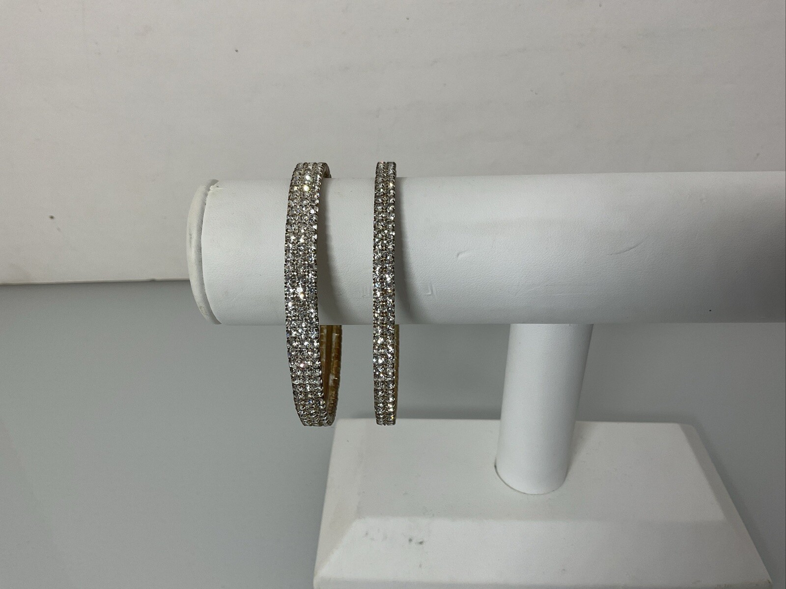 Vintage Silver Tone Mesh Stackable Bangle Bracele… - image 2
