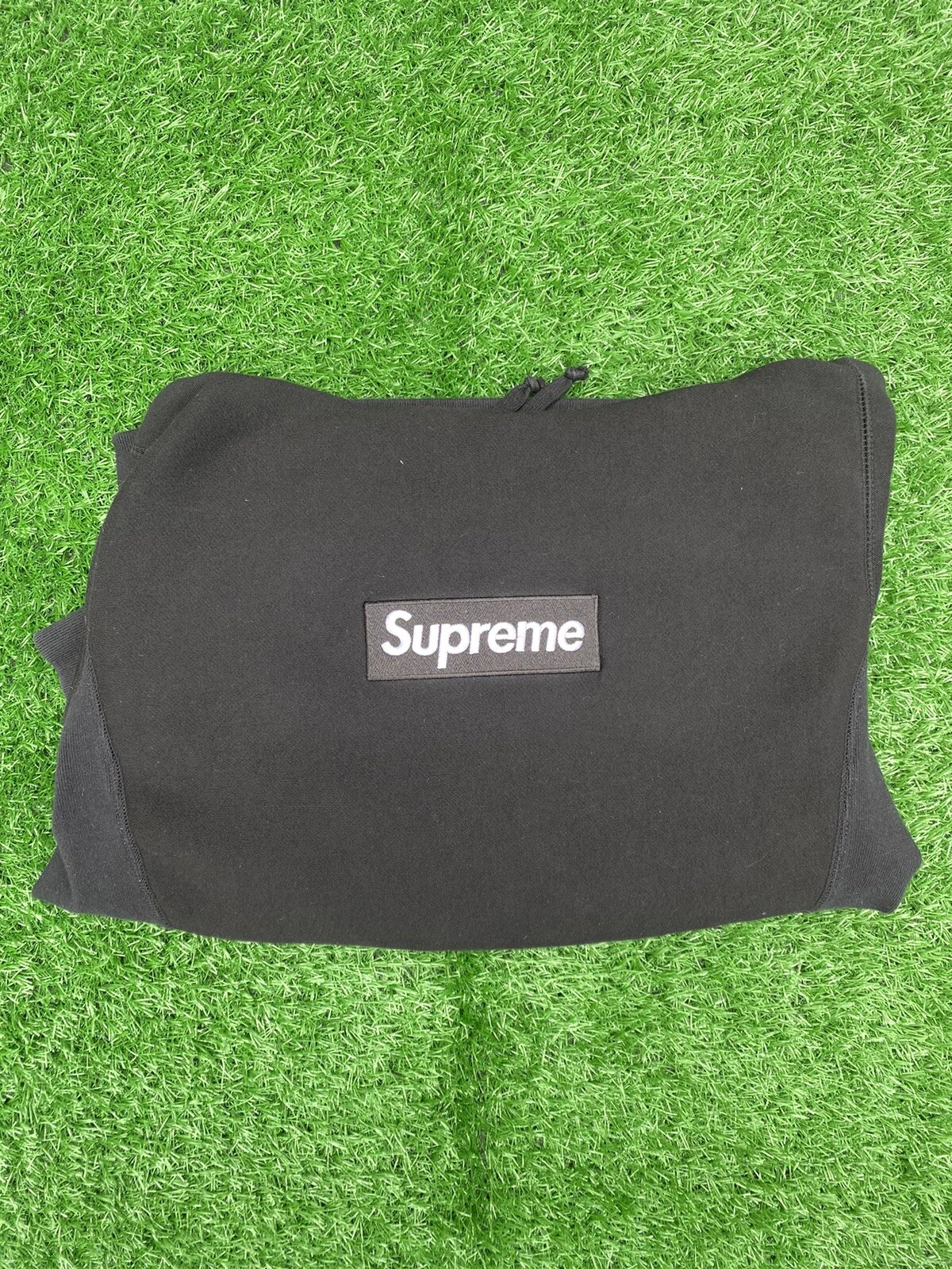 2012 Supreme Box logo sweat à capuche noir sur noir taille M 100 % authentique