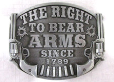 The Right to Bear Arms Since 1789 Western Belt Buckle