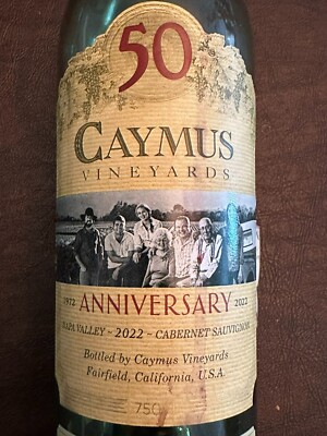 Caymus  50th Anniversary  EMPTY Bottle 2022 Cabernet Sauvignon With Cork