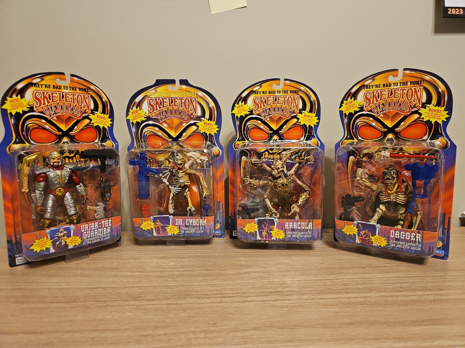 '94 Playmates Skeleton Warriors Figures Dr. Cyborn, Aracula, Ursak