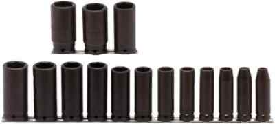 Proto 15 Piece 1/2'' Drive Deep Well Impact Socket Set 6 Points, 3/8'' to 1-1/4...