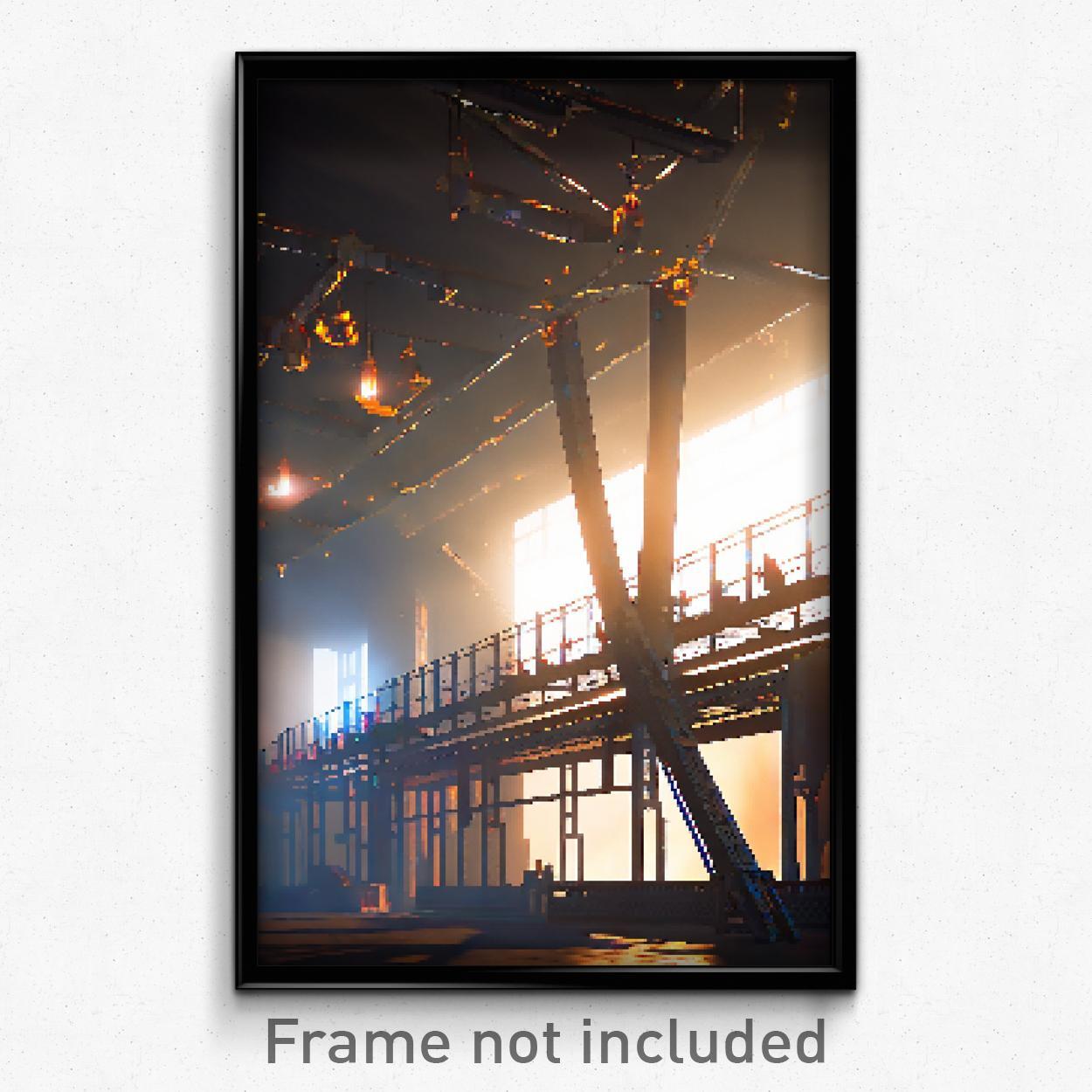 Pixel Art Poster - Stunning Forgeworks (8 Bit Psychedelic Video Game Print)