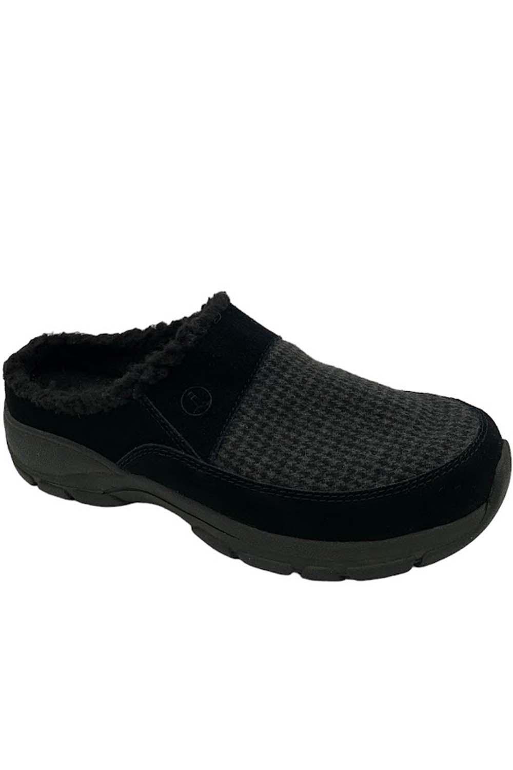 Сабо из замши и искусственного меха Lands End черного цвета 8490₽