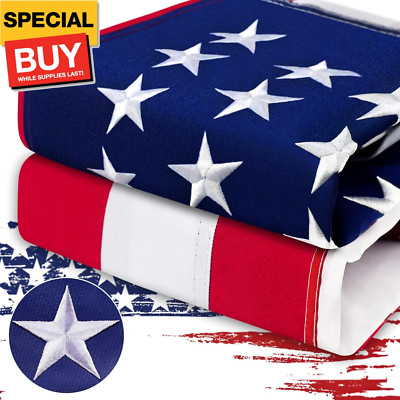 American Flag 5x8 FT Outdoor Heavy Duty, USA Flag 5x8 FT 420D Nylon, Sturdy Amer