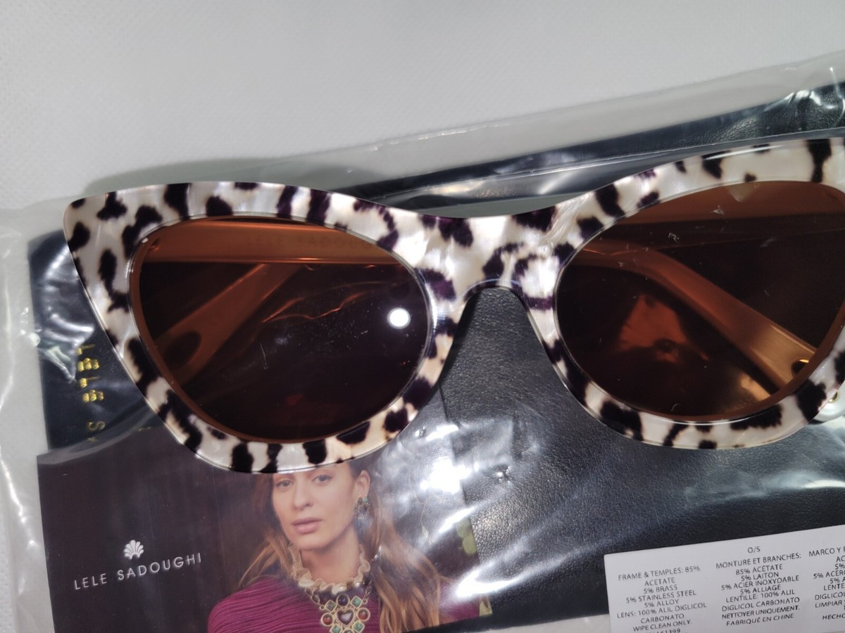 Lele Sadoughi Sunglasses Leopard Downtown Cat - Eye NWT 