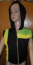 Small child Dance costume Hip hop jacket Hoodie neon trim Zip up front