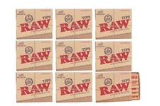 Raw Rolling Papers Cigarette Filter Pre-Rolled Tips (9 Packs = 189Tips)