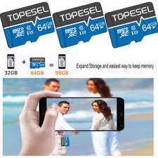 3PCS 64GB Micro SD Card Memory TF Class10 High Speed Fast Flash For Camera Phone