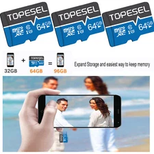3PCS 64GB Micro SD Card Memory TF Class10 High Speed Fast Flash For Camera Phone