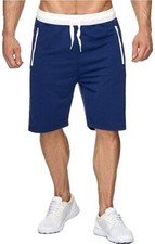 Plain Cotton Jogging Shorts Casual Gym Fitness Beach Holiday Sweat Pants for Men