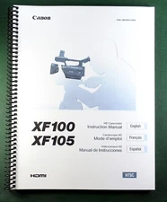 Canon XF100 XF105 Instruction Manual: 183 Pages & Protective Covers!