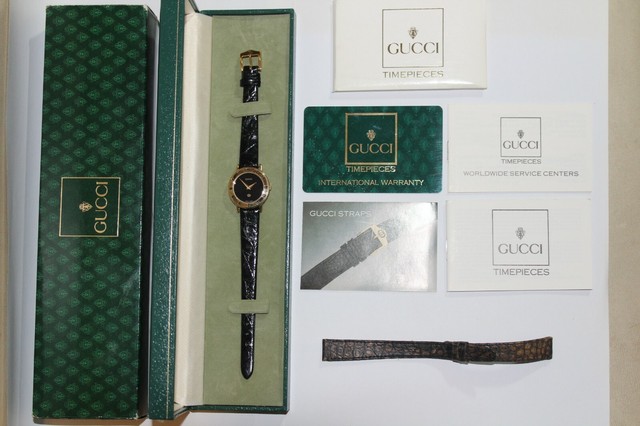 Vintage Gucci 3000L Black Dial 18kgp 