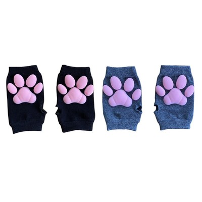 Fingerless Kitten Paw Mittens for 3D Toes Gloves Knitted for Paw Pads Gl