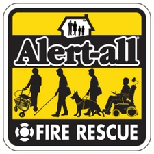 2 Pk Alert-All Fire Rescue Window Clings -Elderly-Handicapped-Special Needs 600B