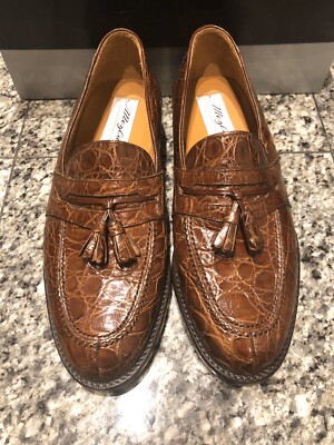 MEZLAN Platinum Mesa Brown Genuine Crocodile Men display picture 1