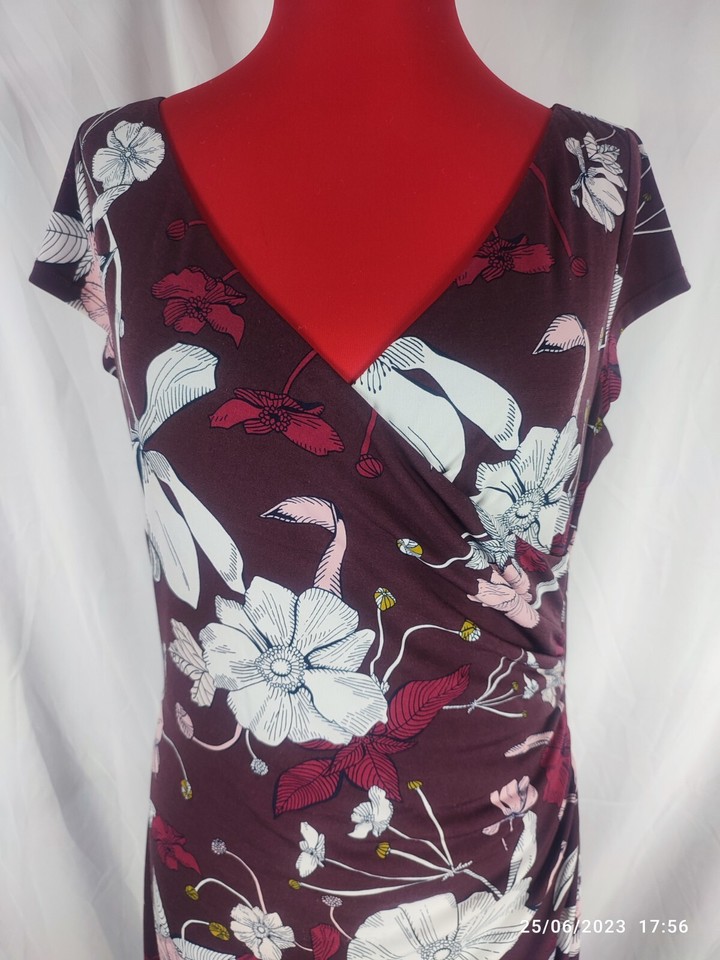 S Oliver Black Label Womens Purple Floral Stretch Slip On ALine Dress