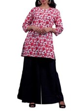Women's Floral Printed Bell Sleeves Cotton Kurti Office And Party Wear