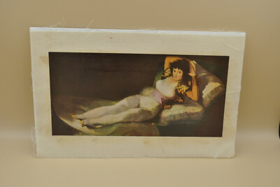 Antique Goya - La Maja Vestida + La Maja Esnuda 11x5 Photogravure oil on linen