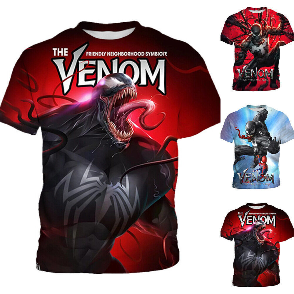 Venom Spiderman Short Sleeve TShirt Kids Boys Children Movie Tee Shirt