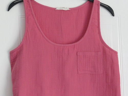 M&S pure cotton muslin pink sleeveless vest tops UK 22 - Picture 3 of 6