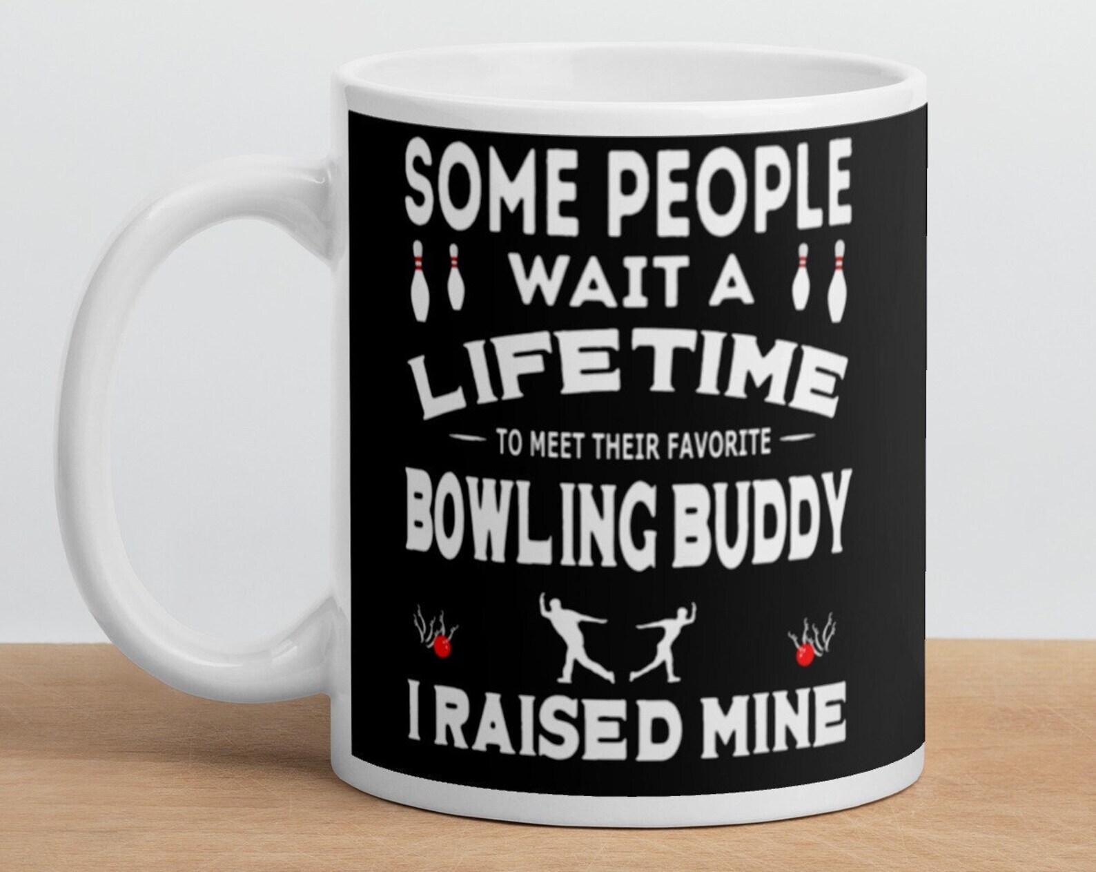 Sentimental Favorite Bowling Buddy White Glossy Coffee Tea Cup Mug