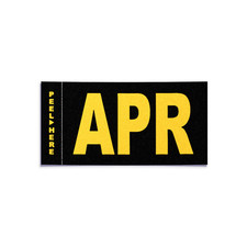 April - California License Plate - Legacy Black Yellow Month Sticker - Dmv Tag