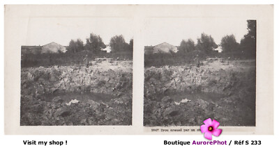PHOTO STEREOSCOPIQUE GUERRE 14-18 RUINES DE VAUX CHATEAU-THIERRY