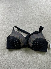 Shade Shore Women's Swimwear Bikini Top Black 38B Padded Halter