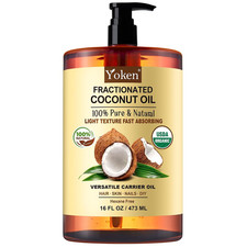 Fractionated Coconut Oil 16Oz, USDA Organic Carrier Oil for Skin Pure Natural