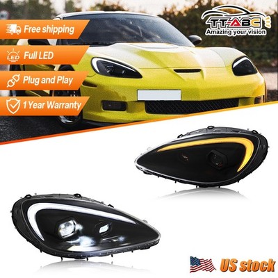 LED Headlights For Chevrolet Corvette C6 2005-2013 Head Lamps Sequential Signal