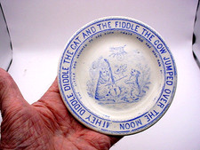 W Co Hanley Staffordshire Blue Nursery Rhyme 5  Plate Cat  Fiddle 6