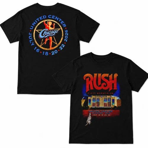 Rush United Center Chicago 2026 Fifty Something Tour T-Shirt S-5XL