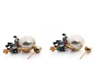 Christian DIOR Tribales Dragon Pearl Earrings Double Tribal Gold Charm Rare — photo 7