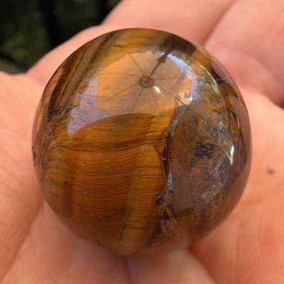 Natural Polished Tiger's Eye Brown Crystal Mineral Sphere Ball Display Specimen