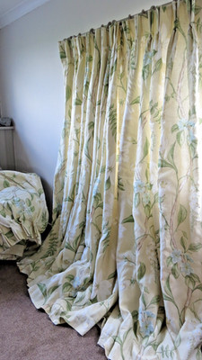 Schöne Zoffany 'Hazlewood' Floral Leinen große maßgeschneiderte gefütterte Vorhänge