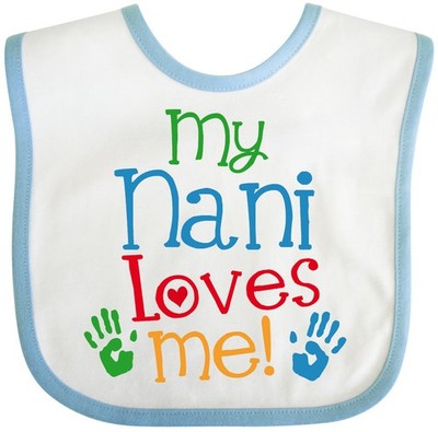 Inktastic My Nani Grandma Loves Me Baby Bib Grandmother Grandkids Clothes Infant