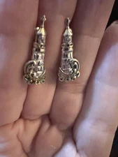 BRADFORD EXCHANGE Beautiful VTG “Light Of Hope” Lighthouse Diamond Earrings NP