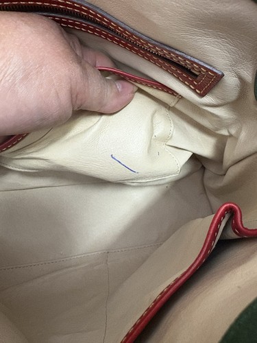 Dooney Bourke Red Cameron Florentine Vacchetta Leather Satchel Handbag Luxe - Picture 11 of 16